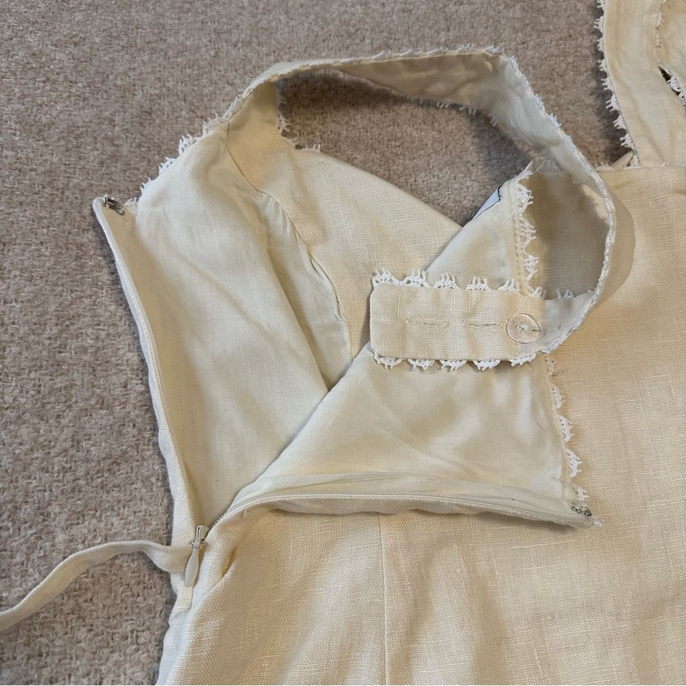 Reformation Viola Linen Top in Sugar - Picture 11 of 11